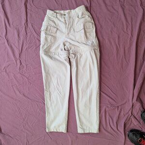REI 100% cotton convertible cargo pants, 8, tan beige cream